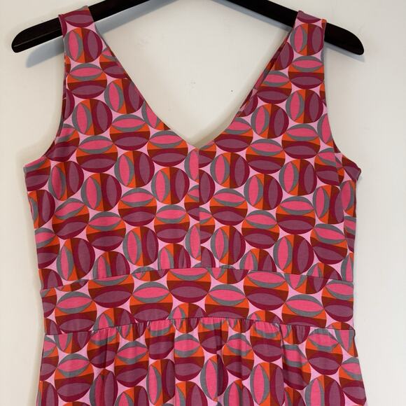 Garnet Hill Modern Geo Surplice Maxi Dress Women's Size 8P Red Pink Beach Summer - Picture 8 of 14